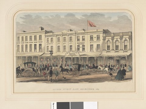 Bourke Street East, Melbourne, 1865