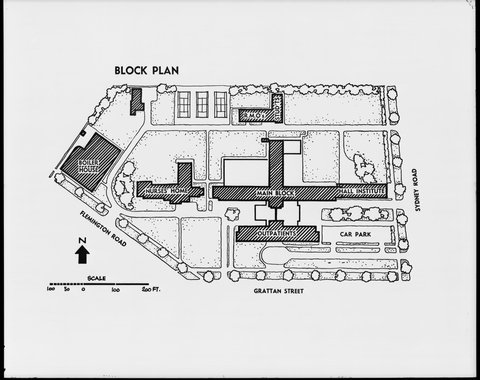 Block plan for the Royal Melbourne Hospital, 1946