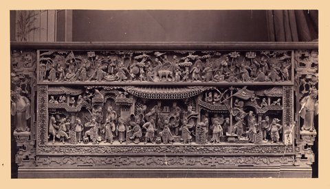 Chinese wood carving in the National Gallery of Victoria, Melbourne, 1900?