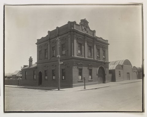 Old St. Kilda Fire Station, Inkerman St, built in 1882. Old Market and Shooting Gallery next door, 1933