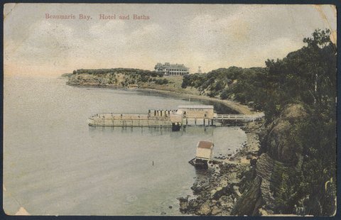 Beaumaris Bay. Hotel and Baths, c. 1910