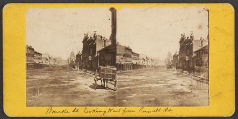 Bourke Street, Melbourne, looking west from Russell Street, c. 1880