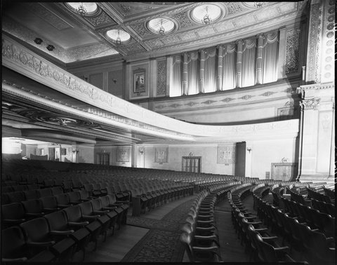 Stalls and theatre wall (house left), Regent Theatre, Melbourne, 1947