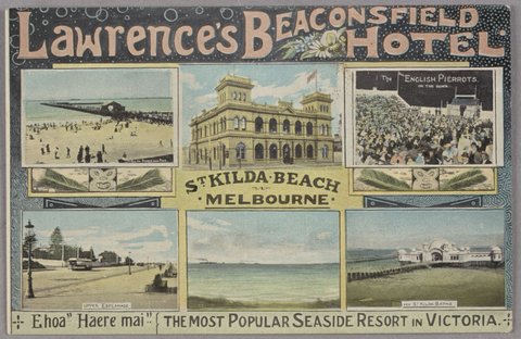 Lawrence's Beaconsfield Hotel. St. Kilda Beach Melbourne, 1900–30