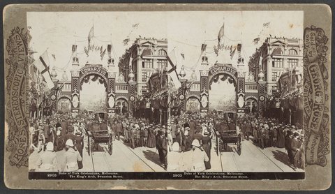 Duke of York Celebrations Melbourne. The King's Arch Swanston Street, 1901