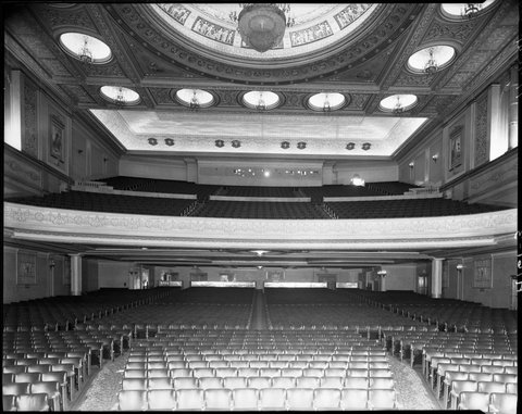 Stalls and dress circle seen from stage, Regent Theatre, Melbourne, 1947