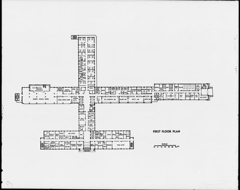 Plan of first floor of Royal Melbourne Hospital, 1946