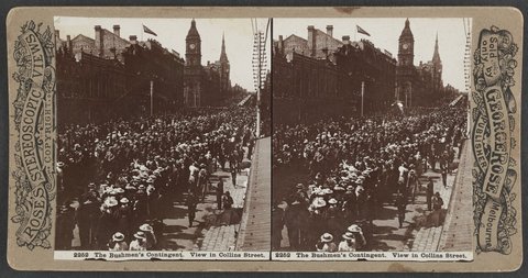 The Bushmen's Contingent. View in Collins Street, c. 1900