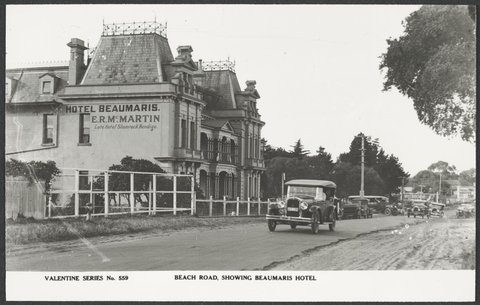 BEACH ROAD, SHOWING BEAUMARIS HOTEL, 1920–35