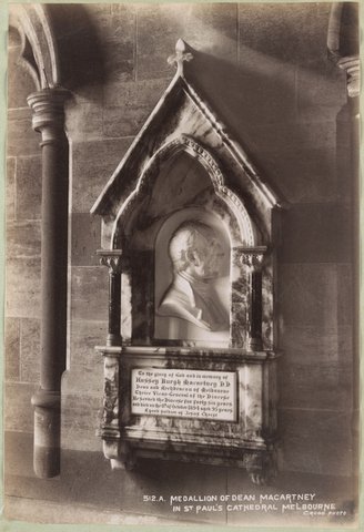 Medallion of Dean Macartney in St Paul's Cathedral, Melbourne, 1892–1900