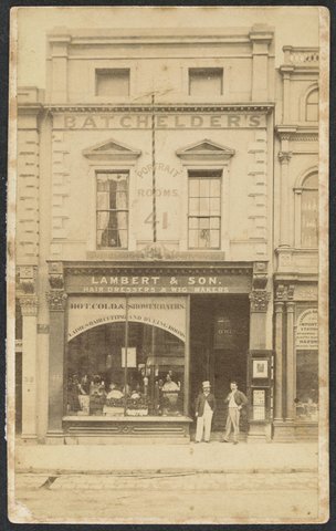 Batchelder's Portrait Rooms, 41 Collins Street East, Melbourne, 1860–70