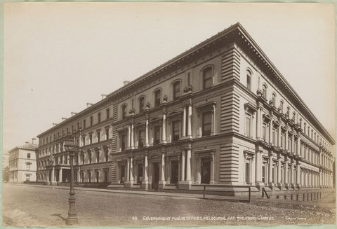 Government Public Offices, Melbourne, at the Treasury Gardens [East Melbourne], 1892–1900