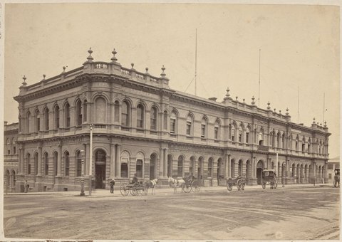 The Market Buildings, Collins St. West, [between Market and William Streets, Melbourne], 1870–75