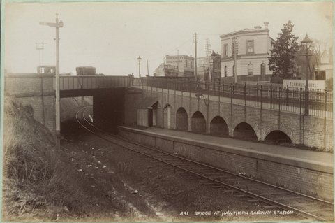 Bridge at the Hawthorn Railway Station, 1892–1900