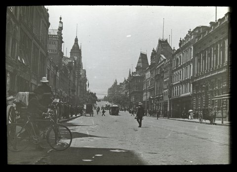 Collins Street, looking East [from near Elizabeth Street], 1900–05