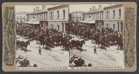 The Bushmen's Contingent at the Junction St. Kilda, c. 1900