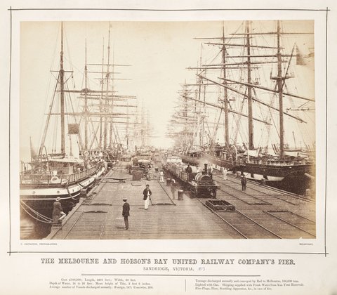 Railway Pier Sandridge picture, 1870–80