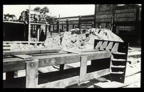 Building under construction, unidentified, but in the vicinity of Dodge Brothers Garage, 529 Elizabeth Street, Melbourne, 1920–40