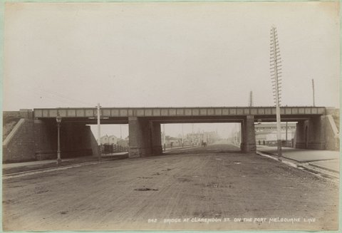 Bridge at Clarendon Street on the Port Melbourne Line, 1891–1900