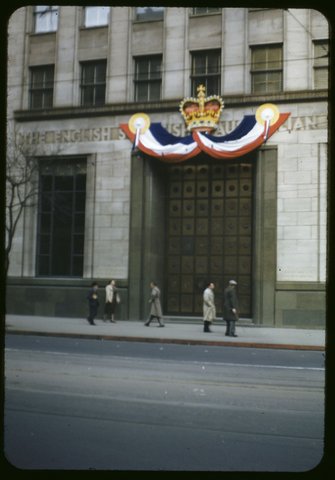 Coronation decorations in Melbourne, Victoria, 1953
