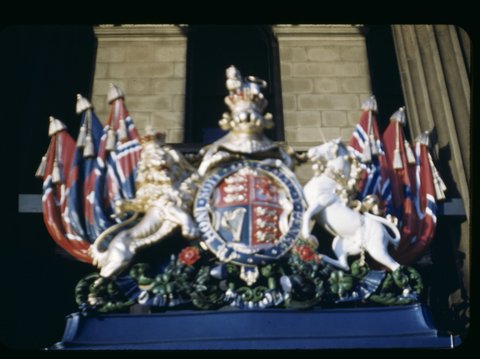 Coronation decorations in Melbourne, Victoria, 1953