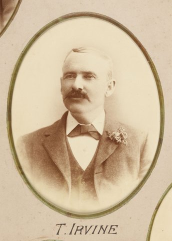 Framed photographs of Joseph Kilmartin and staff of the Camberwell Railway Station presented to Joseph Kilmartin Esq, 1900