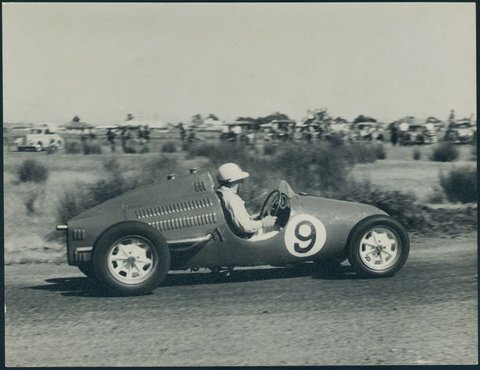 Car No. 9 racing at Altona, 1950–54