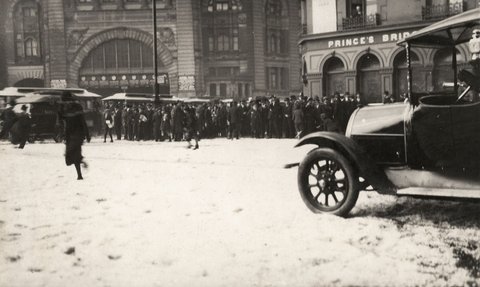 Hailstorm in central Melbourne, 1921