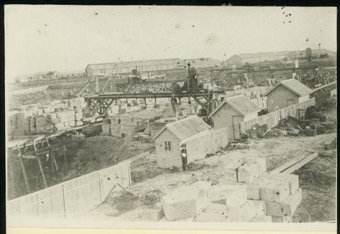 Construction of Alfred Graving Dock, Williamstown, 1940–50