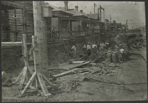 South Kensington to West Footscray, railway excavations, 1927