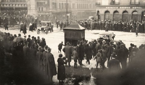 Hailstorm in central Melbourne, 1921