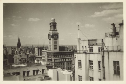 Looking over Melbourne, from the Temple Court roof, Vic, 1948
