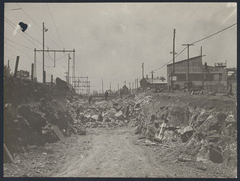 South Kensington to West Footscray, excavations for railway, 1926–27