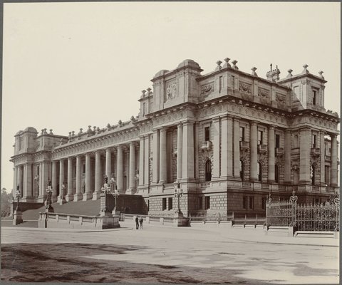 Parliament House, Spring Street, facing end of Bourke Street. (Occupied temporarily by Commonwealth Parliament), 1901