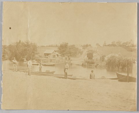 Punt on the Yarra River at Punt Road, Richmond, looking towards South Yarra, 1861