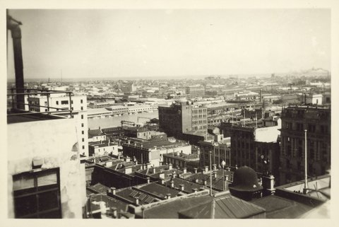 "Looking over Melbourne, from the Temple Court roof, Vic.", 1948