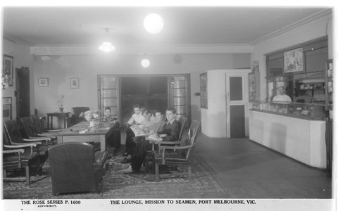 The lounge, Mission to Seamen, Port Melbourne, Vic, 1920–54