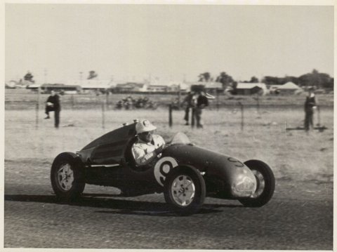 Car No. 9 racing at Altona, 1950–54