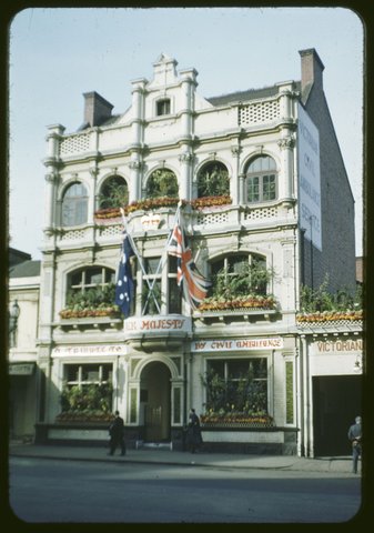 Coronation decorations in Melbourne, Victoria, 1953