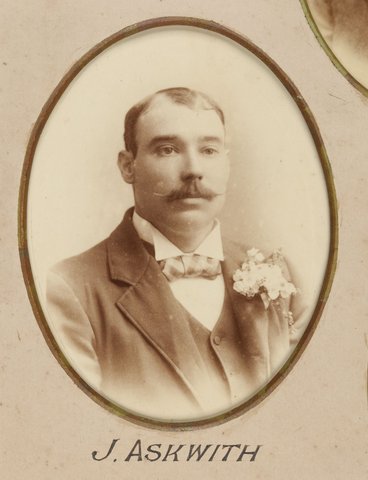 Framed photographs of Joseph Kilmartin and staff of the Camberwell Railway Station presented to Joseph Kilmartin Esq, 1900