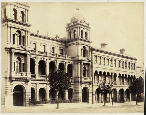 Collins Street East, south side showing two buildings next to the Oriental Hotel, 1888?