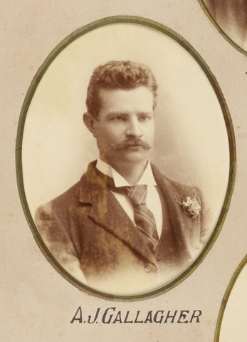 Framed photographs of Joseph Kilmartin and staff of the Camberwell Railway Station presented to Joseph Kilmartin Esq, 1900