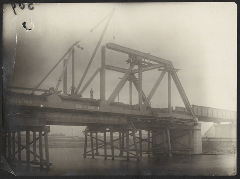 South Kensington to West Footscray. Maribyrnong River bridge general views, 1928