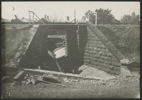 South Kensington to West Footscray, culvert under Bendigo line, 1926