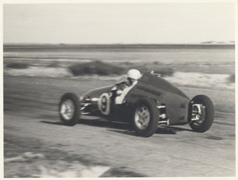 Car No. 9 racing at Altona, 1950–54