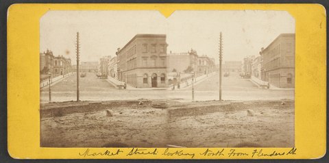 Market Street, looking north from Flinders Street, Melbourne, c. 1880