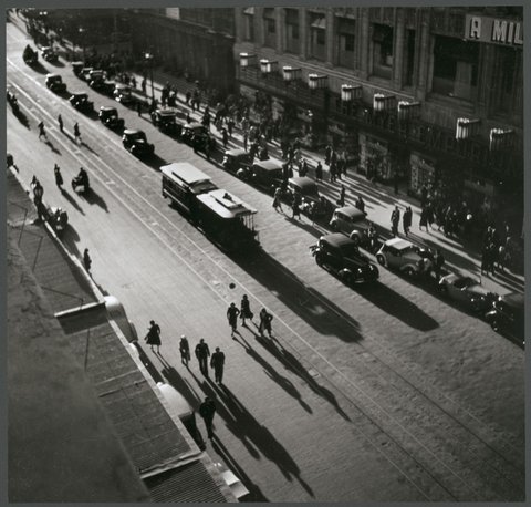 Elevated views of Bourke Street, Melbourne, 1939