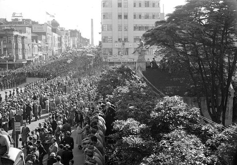 "The Royal Visit of Queen Elizabeth II, Lonsdale Street, Melbourne", 1954