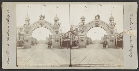 Duke's Visit, Citizens' Arch, Bourke St, 1901