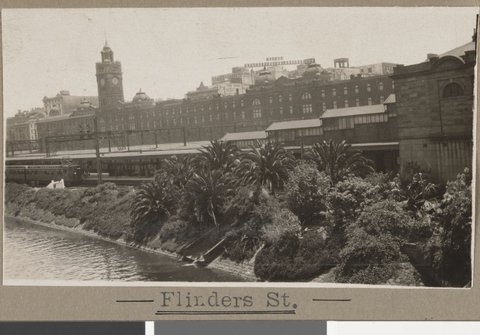 Flinders St. [From across the river.], c. 1915